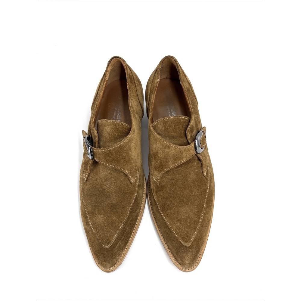 Alessandro Vasini Adrian Monk Strap Shoe Mens 7 EU 40 Tobacco Suede Brown $615